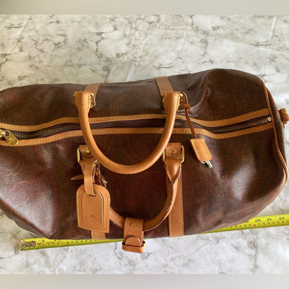 ETRO Milano Burgundy Maroon paisley vintage Duffel Bag - Picture 13 of 14